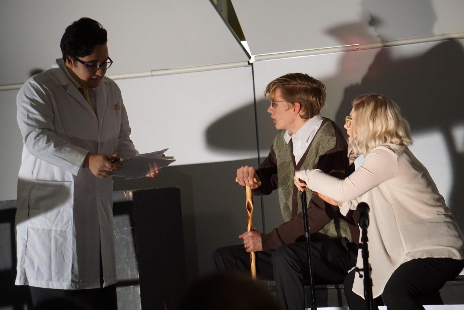 Students Andrew Pegoretti, Brian McDonald, and Isabella Giordano perform at the Highland Play Productions' Cabaret.