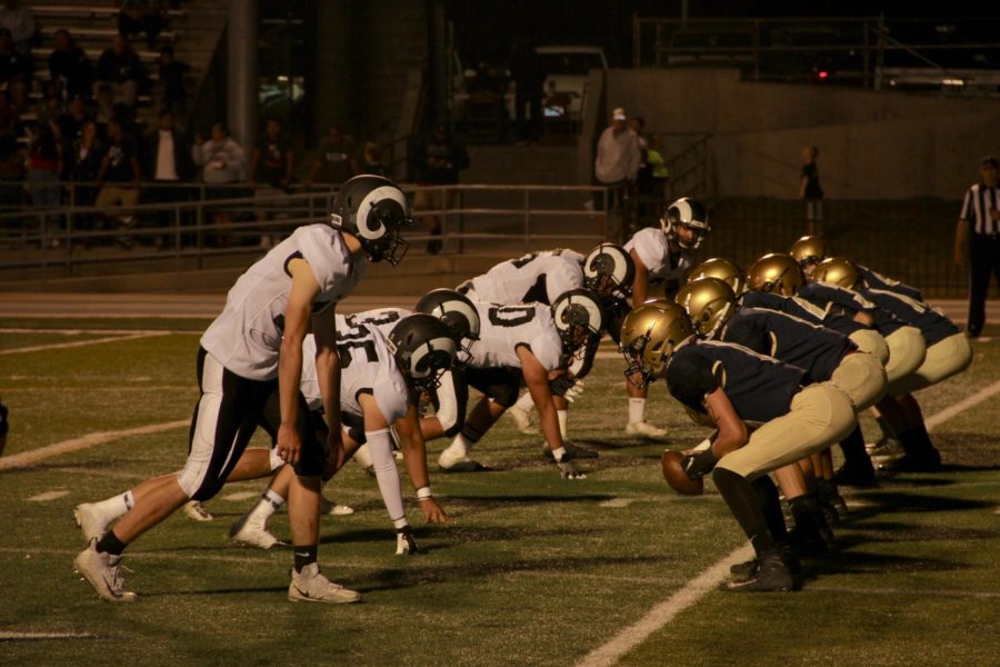 Highland Rams line up to defend against Skyline. 
