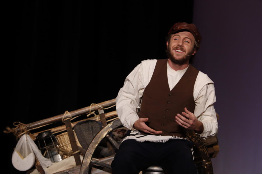 James Barton acts in Fiddler On The Roof during the Friday night performance.
