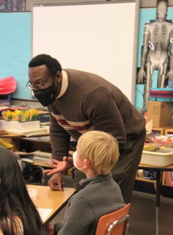 Former Salt Lake City superintendent Dr. Timothy Gadson visits students at Hawthorne Elementary last Valentine’s Day.