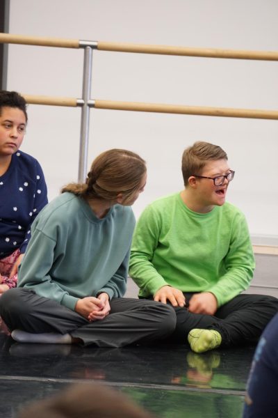 Highland student Michael Brown (right) participates in Tanner Dances adaptive needs class. 