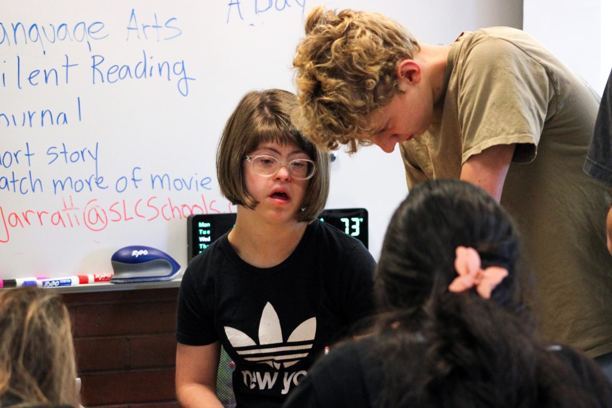 Annie Santelli (left) working during one of her classes at Highland.