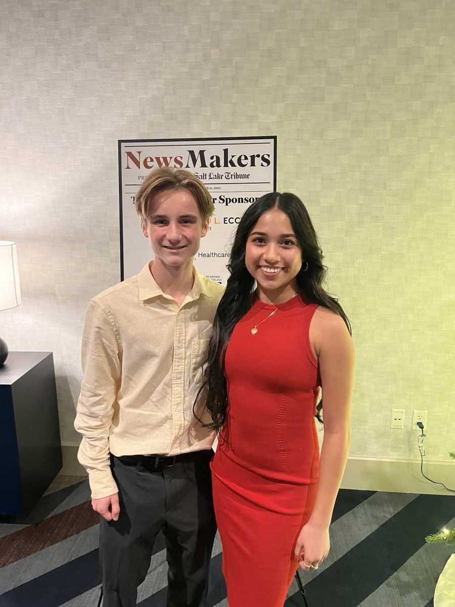 Luca DiGregorio and Lien Hoa Torres at Salt Lake Tribune's NewsMakers event.