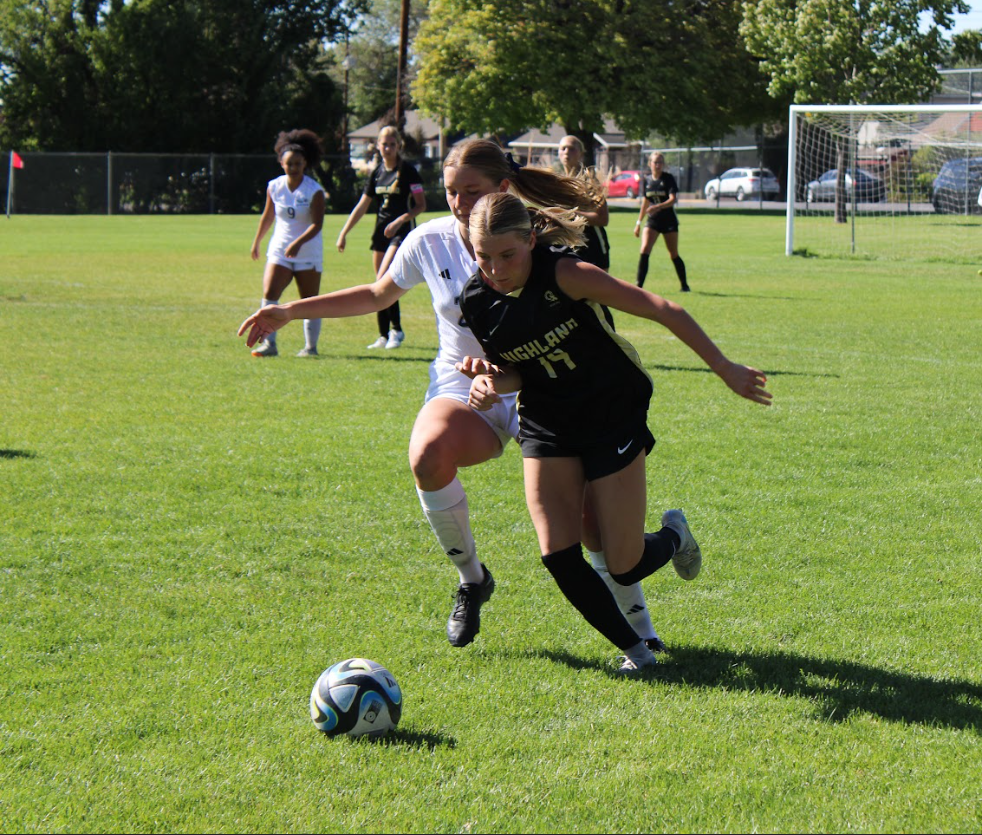 Meg Murdock playing in a soccer game during the 2024 season. 