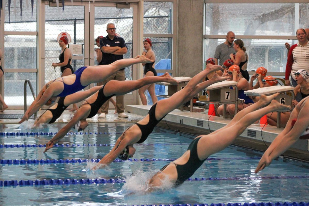 Highland swimmers starting their races.