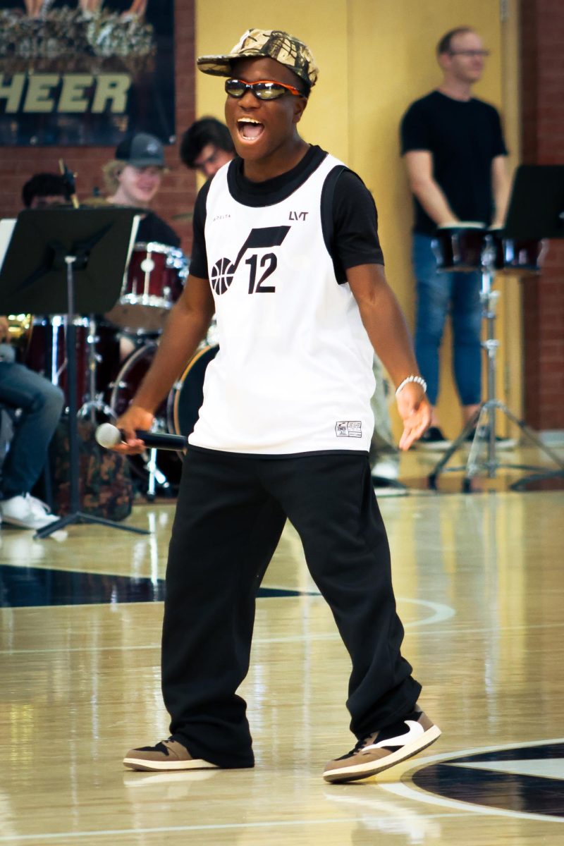 SBO President Norman Genda during the hello assembly.