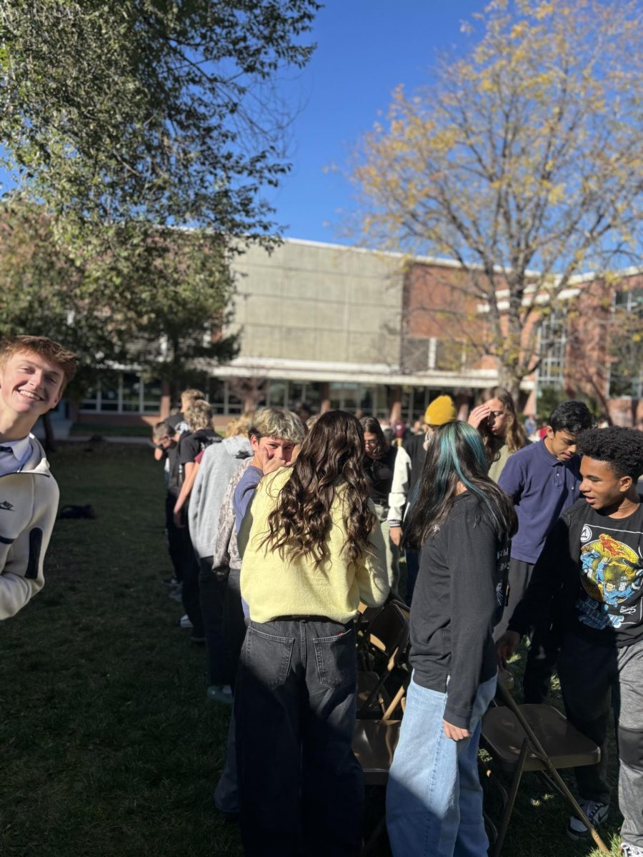 Highland students playing musical chairs at lunch